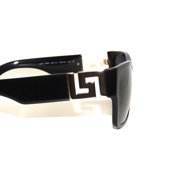 Versace 4296 GB1/81 59 3P Black Polarized Gold Sunglasses Greek Key - Picture 4 of 6